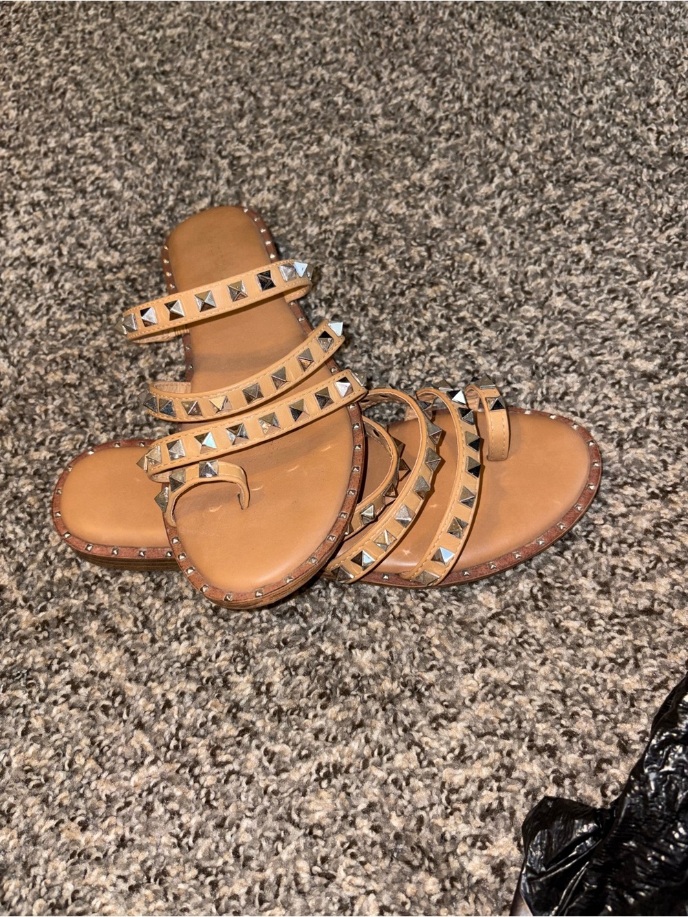Studded Strappy Tan Women's Sandals